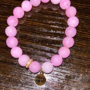 Kinsley Armelle Pink and Gold Charm Bracelet